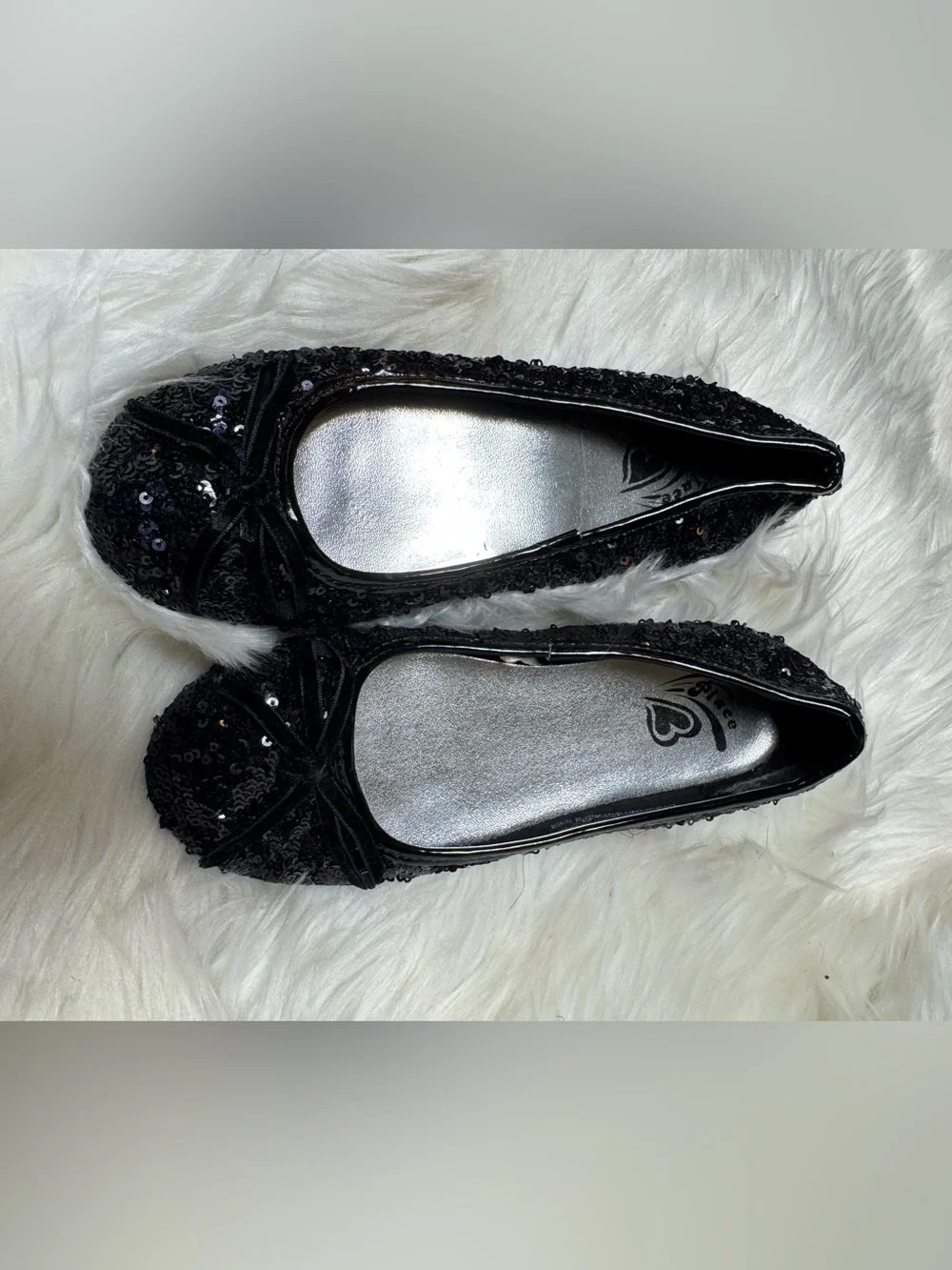 Children’s Place Sequin Ballet Flats - Black Girls size 1